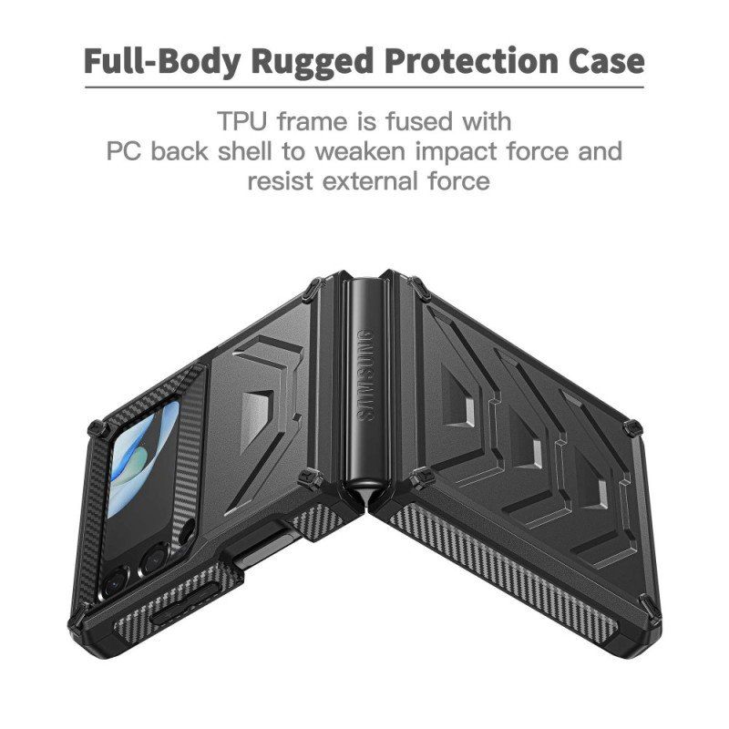 Folio-fodral Skal Samsung Galaxy Z Flip 4 Läderfodral Super Resistent