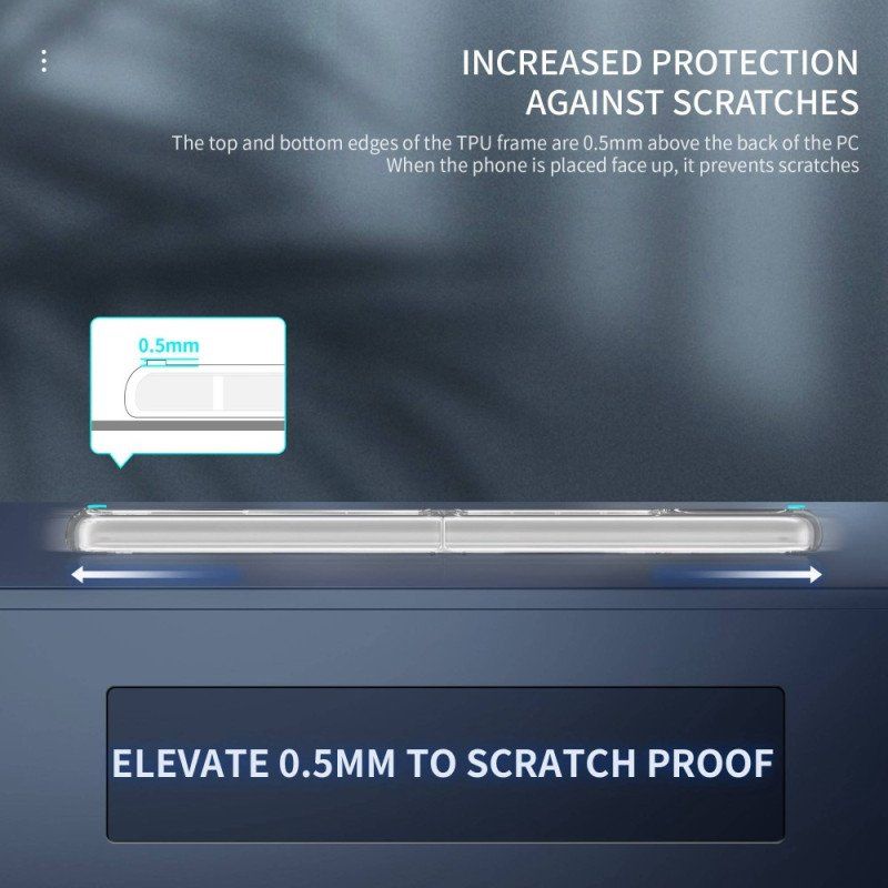 Folio-fodral Skal Samsung Galaxy Z Flip 4 Läderfodral Transparent Anti-gulning