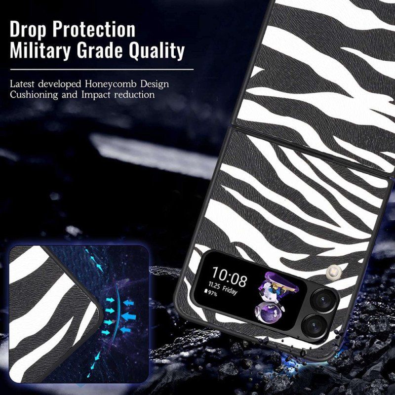 Folio-fodral Skal Samsung Galaxy Z Flip 4 Läderfodral Zebra