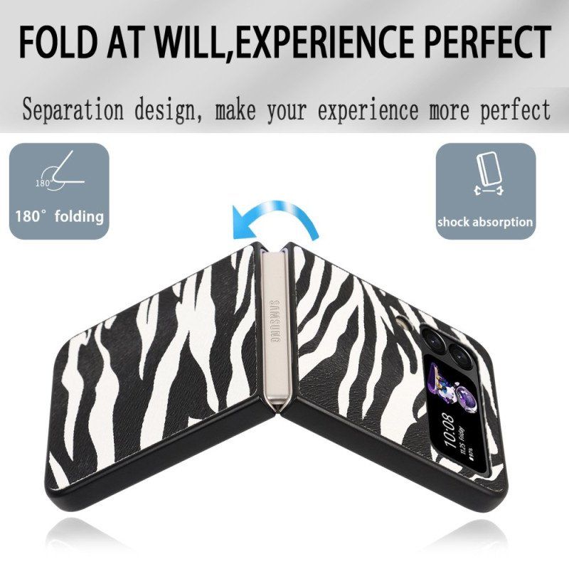 Folio-fodral Skal Samsung Galaxy Z Flip 4 Läderfodral Zebra