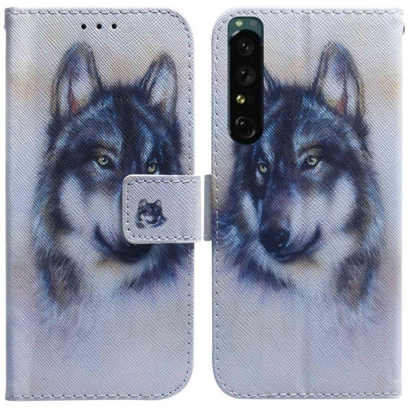 Folio-fodral Sony Xperia 1 IV Akvarell Hund