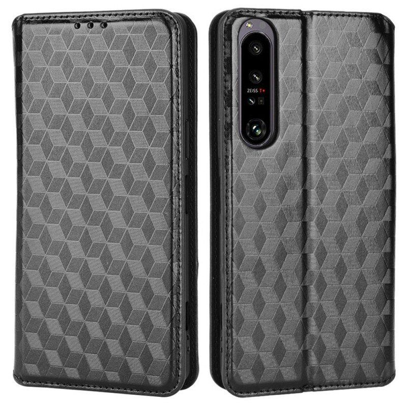 Folio-fodral Sony Xperia 1 IV Läderfodral 3d-kuber