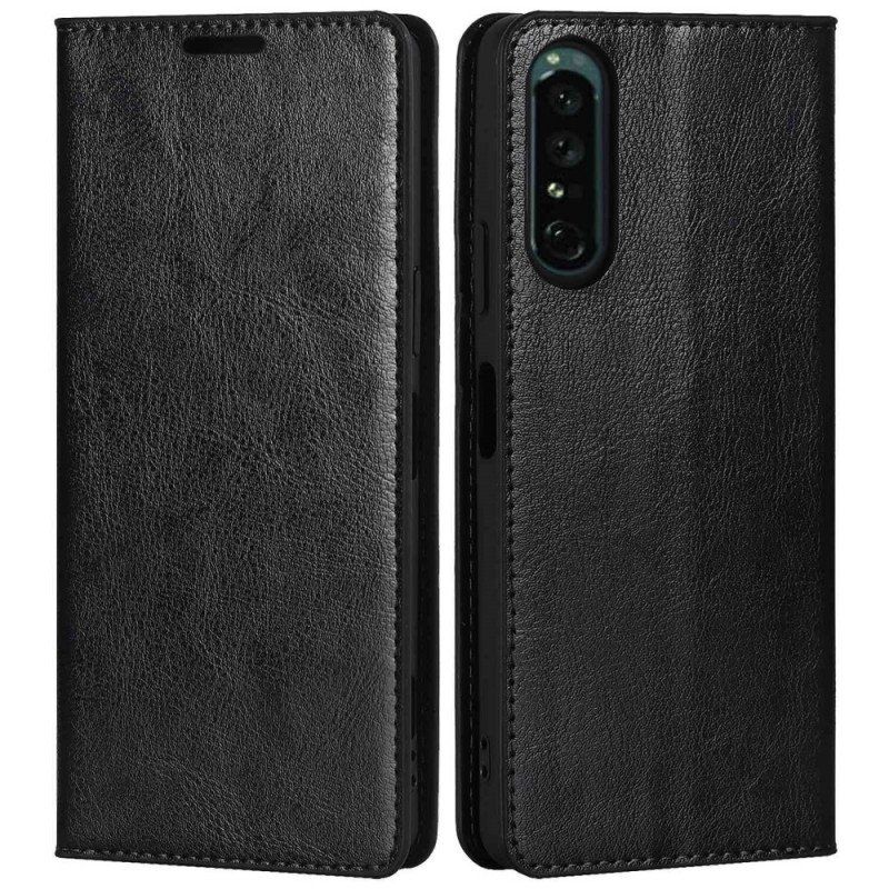 Folio-fodral Sony Xperia 1 IV Läderfodral Äkta Läder