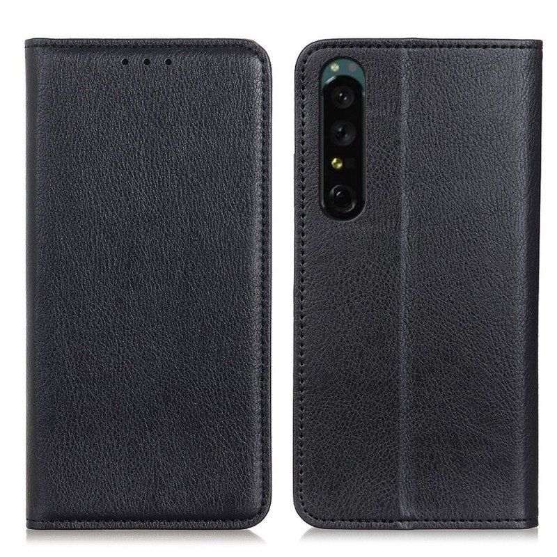 Folio-fodral Sony Xperia 1 IV Läderfodral Litchi Split Läder