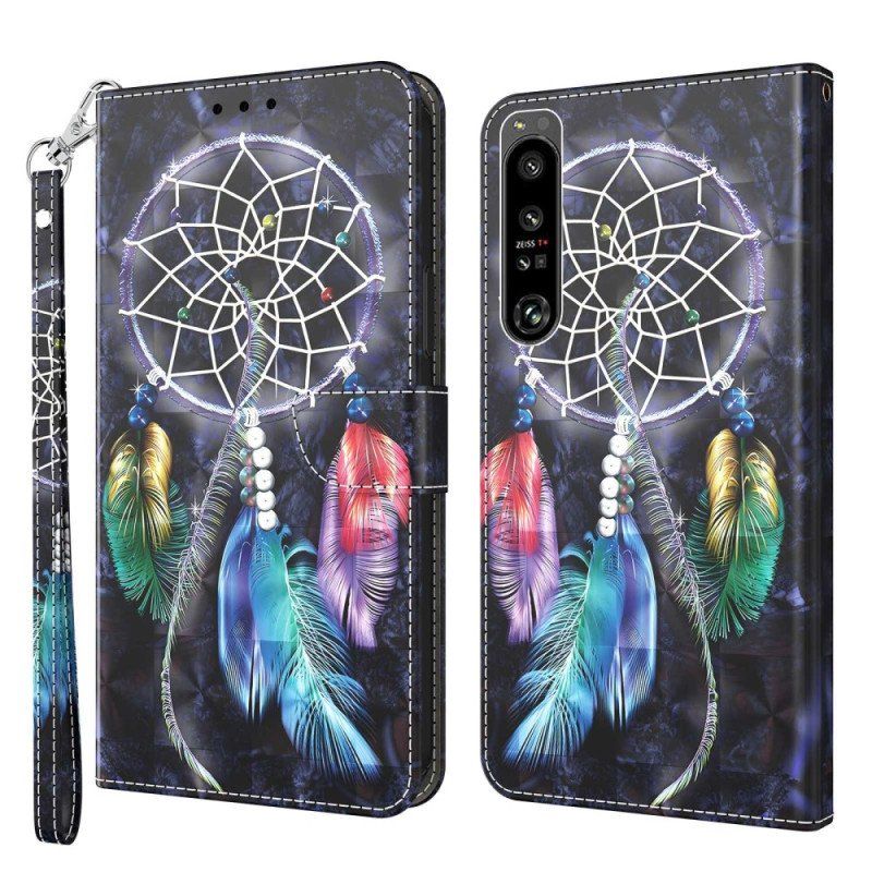 Folio-fodral Sony Xperia 1 IV Med Kedjar Strap Dream Catcher