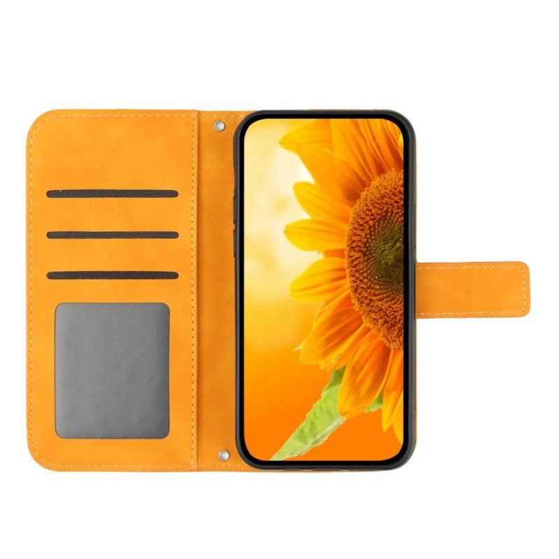 Folio-fodral Sony Xperia 1 IV Med Kedjar Strappy Solros