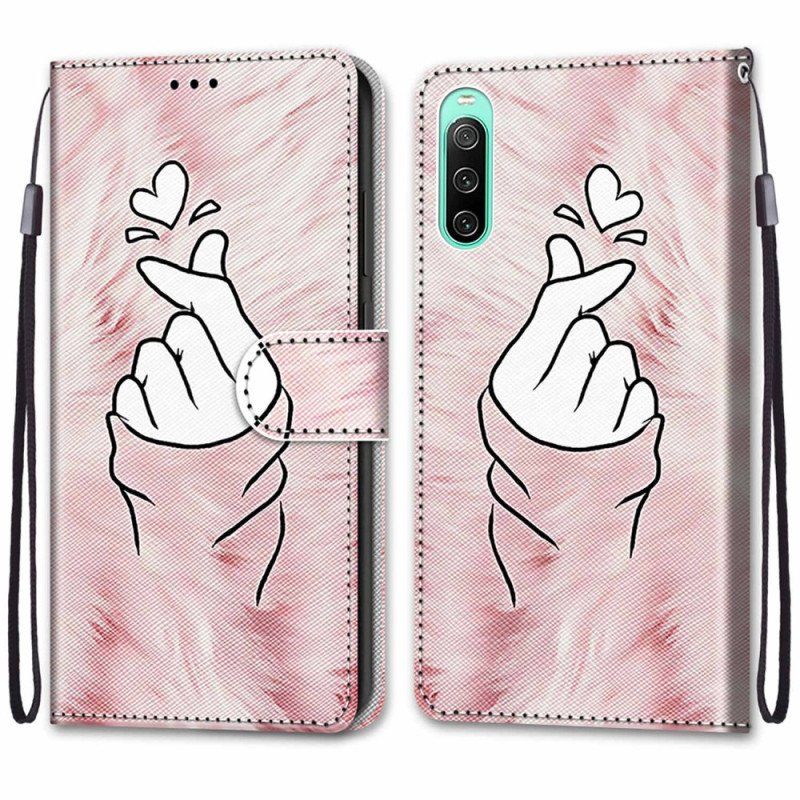 Folio-fodral Sony Xperia 10 IV Finger Hjärta