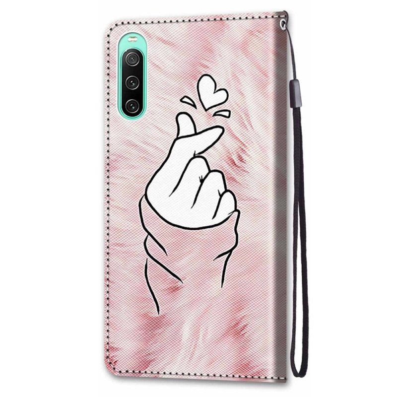 Folio-fodral Sony Xperia 10 IV Finger Hjärta