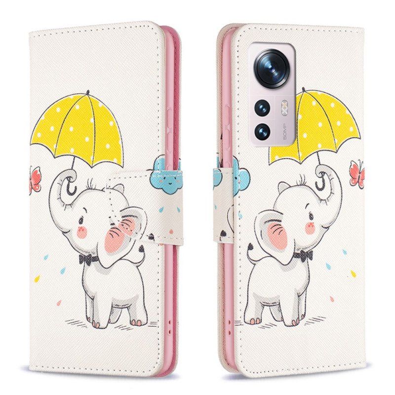 Folio-fodral Xiaomi 12 / 12X Baby Elefant