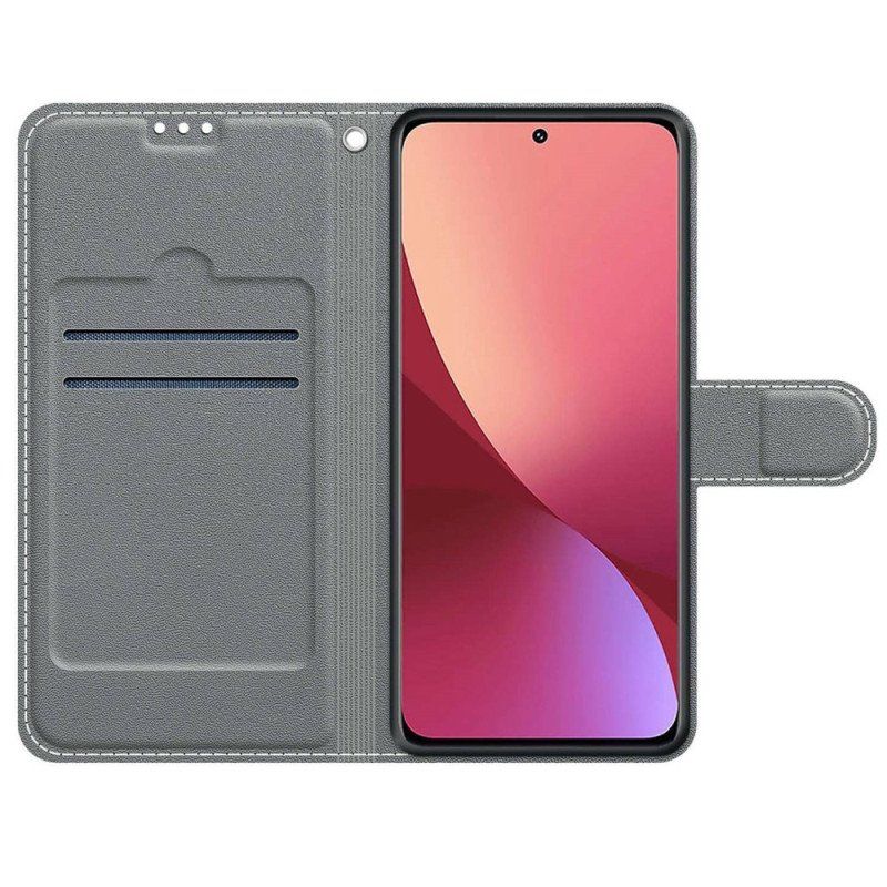 Folio-fodral Xiaomi 12 / 12X Med Kedjar Strimla Choklad