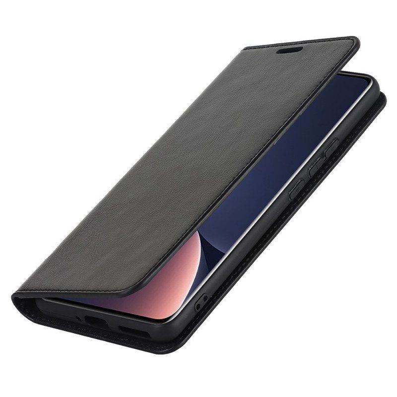 Folio-fodral Xiaomi 12 Pro Läderfodral Äkta Läder