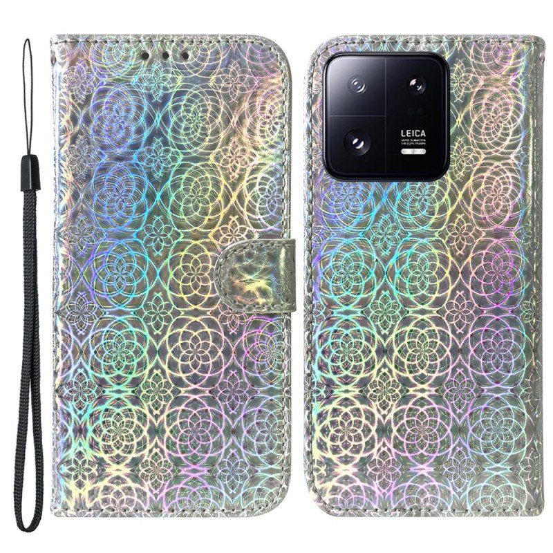 Folio-fodral Xiaomi 13 Pro Med Kedjar Strappy Disco Style