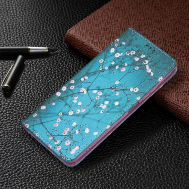 Folio-fodral Xiaomi Redmi Note 10 / 10S Läderfodral Blommande Grenar