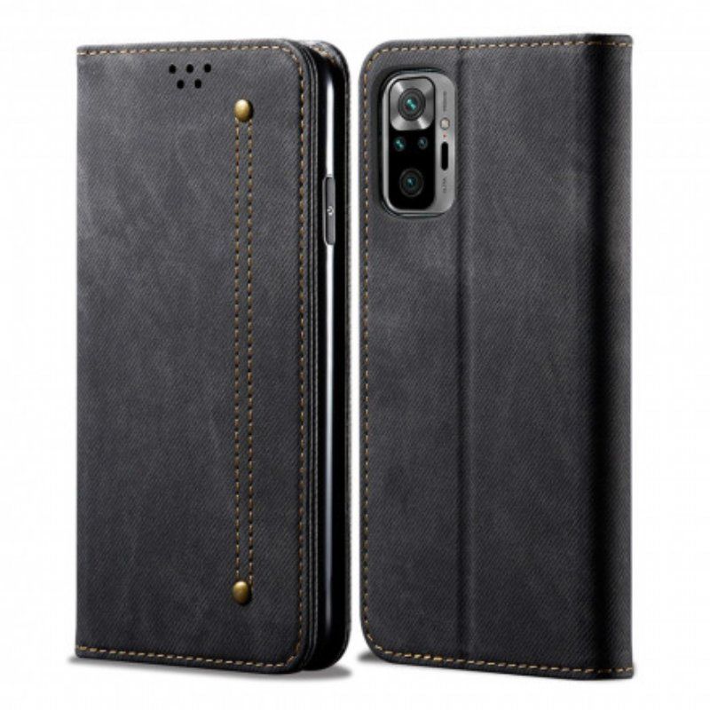 Folio-fodral Xiaomi Redmi Note 10 / 10S Läderfodral Denim Tyg