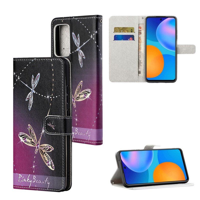 Folio-fodral Xiaomi Redmi Note 11 / 11S Med Kedjar Strappy Dragonflies