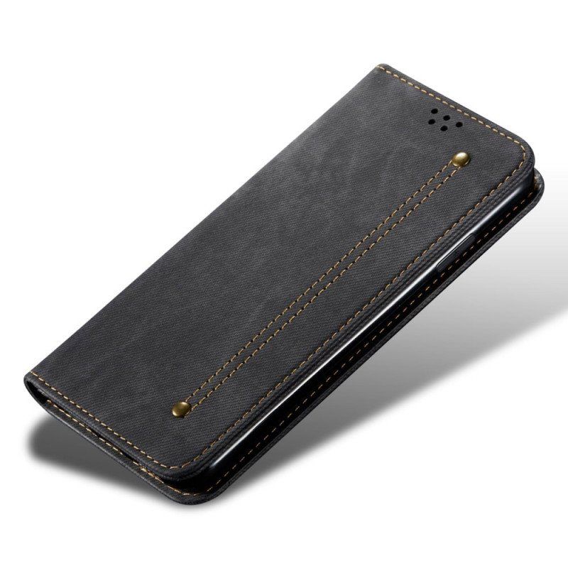 Folio-fodral Xiaomi Redmi Note 11 Pro / 11 Pro 5G Läderfodral Denim Tyg