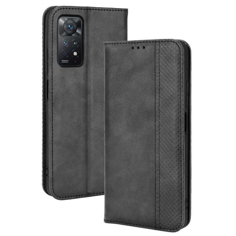 Folio-fodral Xiaomi Redmi Note 11 Pro / 11 Pro 5G Läderfodral Stiliserad Vintage Lädereffekt