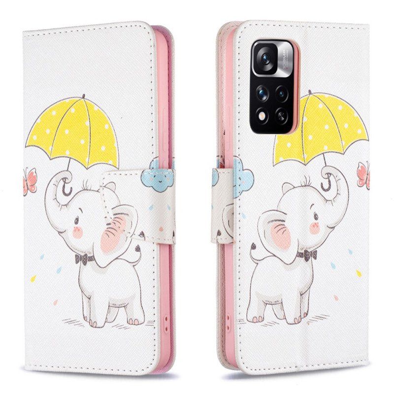 Folio-fodral Xiaomi Redmi Note 11 Pro Plus 5G Baby Elefant