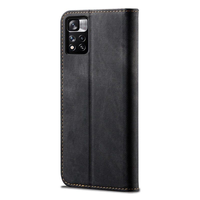 Folio-fodral Xiaomi Redmi Note 11 Pro Plus 5G Läderfodral Denim Tyg