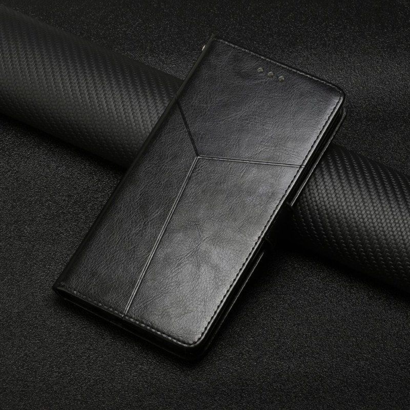 Folio-fodral Xiaomi Redmi Note 11 Pro Plus 5G Med Kedjar Strappy Geometrisk Läderstil