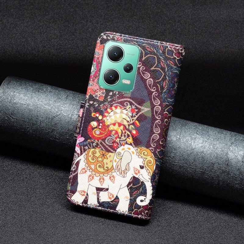 Folio-fodral Xiaomi Redmi Note 12 5G Tribal Elefant