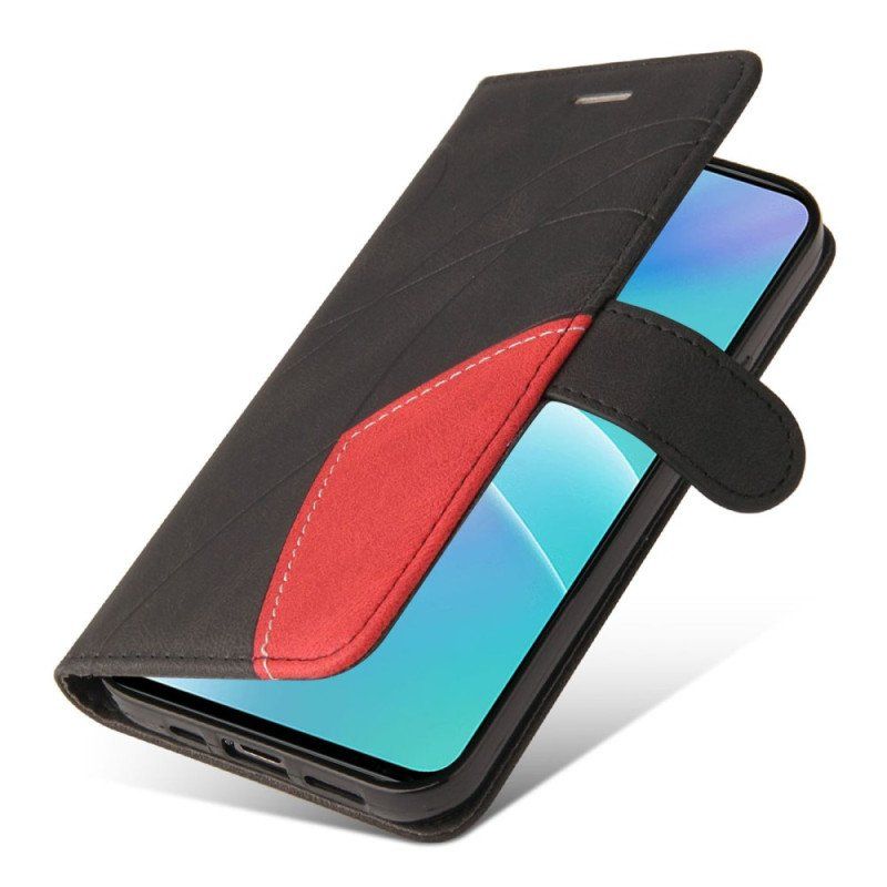 Läderfodral OnePlus Nord 2T 5G Bicolor Kt Leather Series Med Remkorthållare