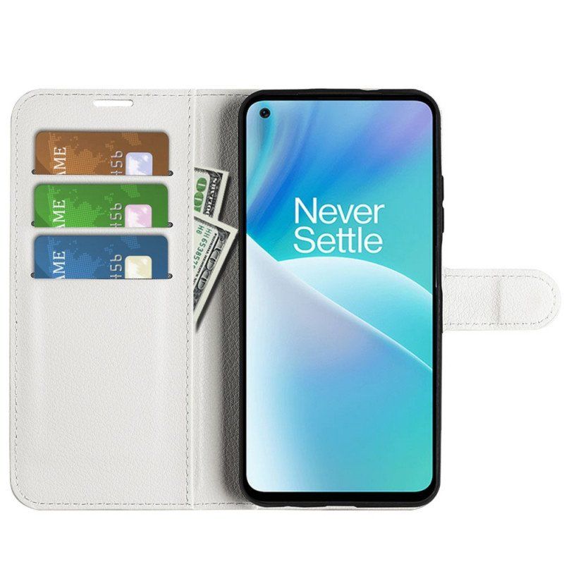 Läderfodral OnePlus Nord 2T 5G Klassiskt Litchi Konstläder