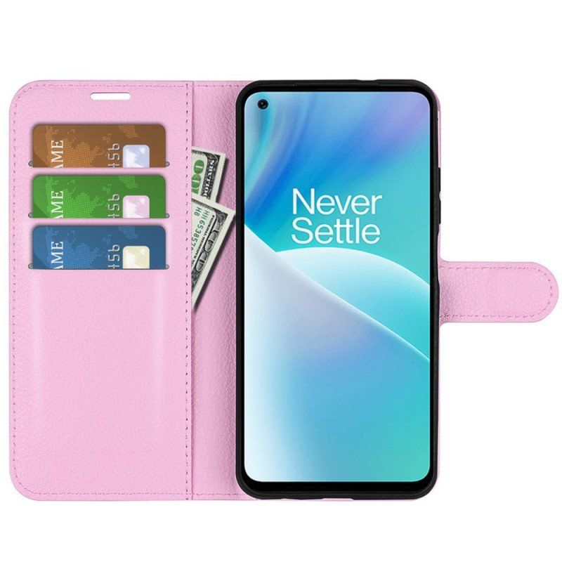 Läderfodral OnePlus Nord 2T 5G Klassiskt Litchi Konstläder