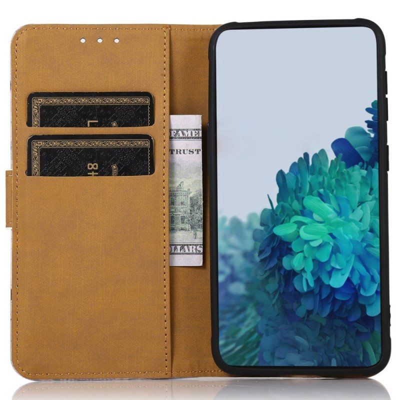 Läderfodral Samsung Galaxy M13 Blommande Träd