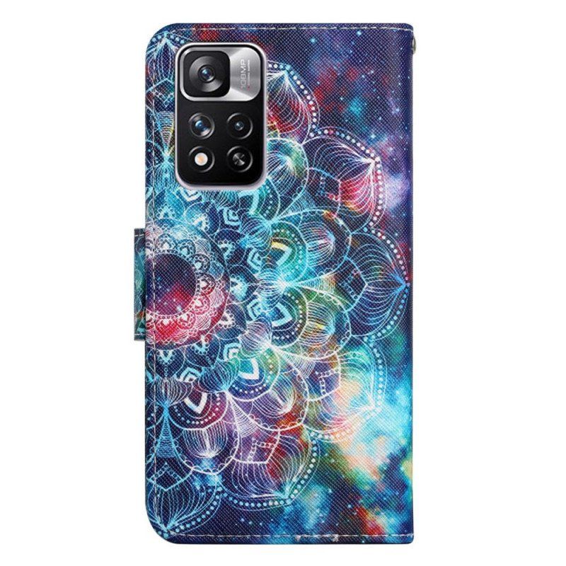 Läderfodral Xiaomi Redmi Note 11 Pro Plus 5G Med Kedjar Flashig Strappy Mandala