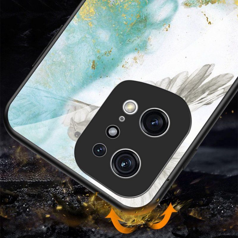 Mobilskal Oppo Find X5 Pro Marmorfärger Härdat Glas