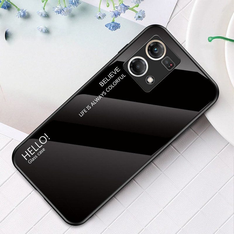 Mobilskal Oppo Reno 7 Härdat Glas Hej