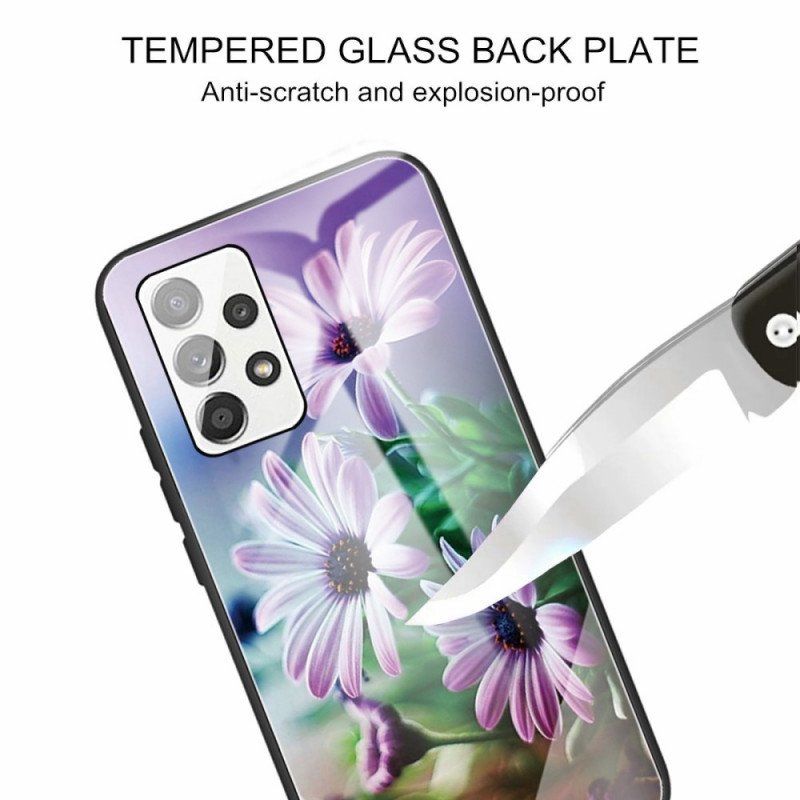 Mobilskal Samsung Galaxy A13 Härdat Glas Blommor