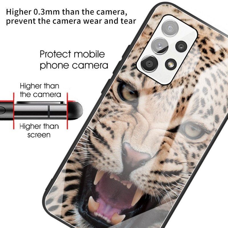 Mobilskal Samsung Galaxy A13 Leopard Härdat Glas