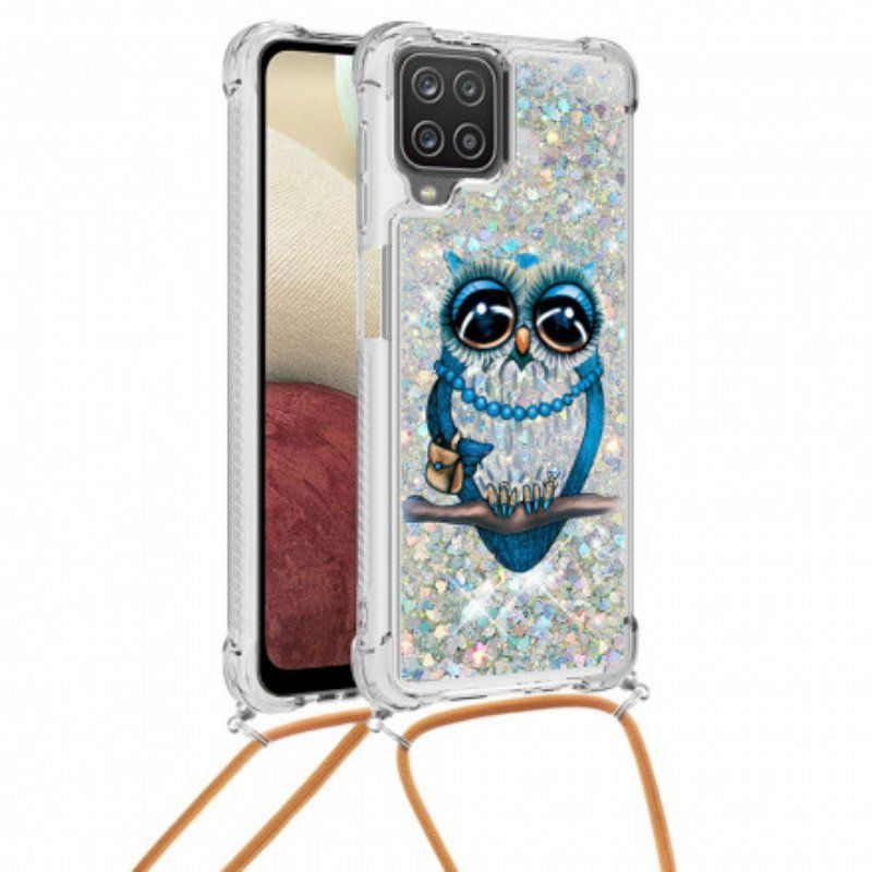 Mobilskal Samsung Galaxy M12 / A12 Med Snodd Paljett Dragsko Miss Owl