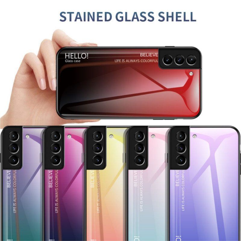 Mobilskal Samsung Galaxy S22 5G Härdat Glas Hej