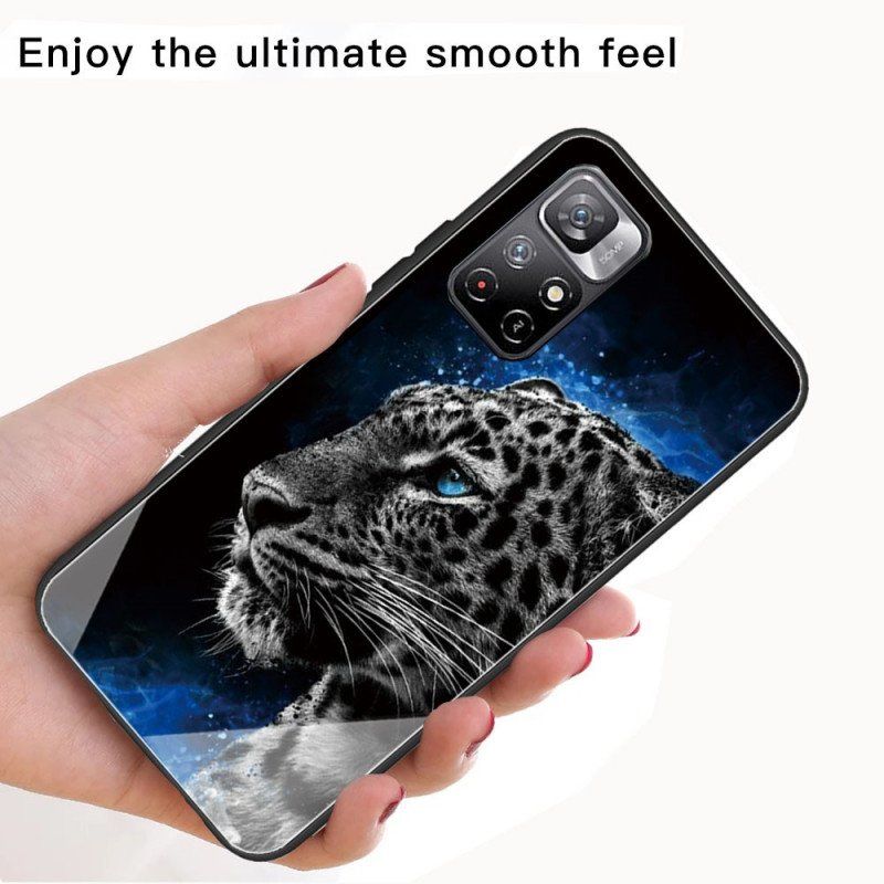 Mobilskal Xiaomi Redmi Note 11 Pro Plus 5G Feline Face Härdat Glas