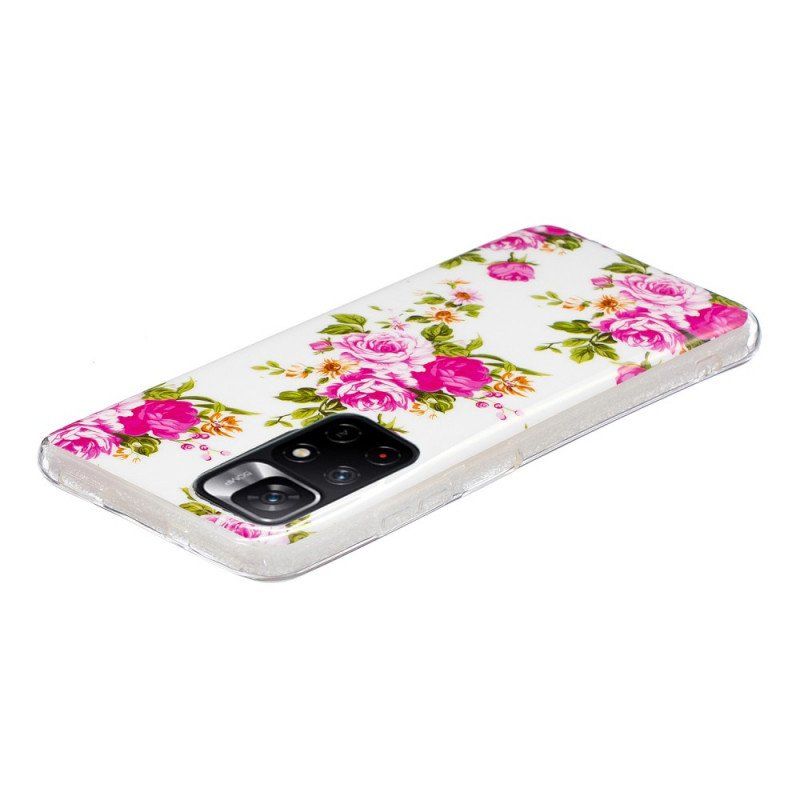 Mobilskal Xiaomi Redmi Note 11 Pro Plus 5G Fluorescerande Liberty Flowers