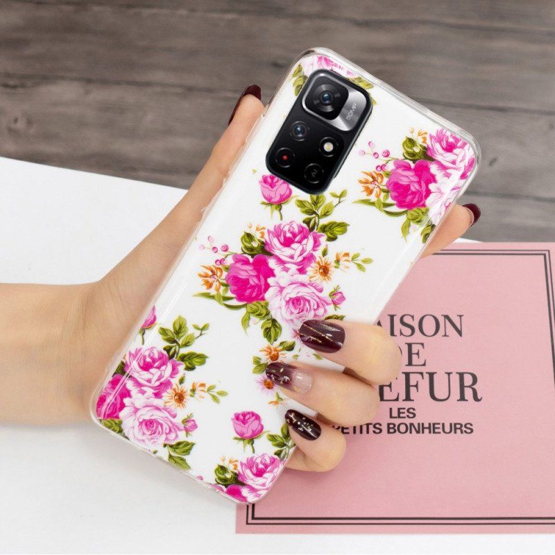 Mobilskal Xiaomi Redmi Note 11 Pro Plus 5G Fluorescerande Liberty Flowers