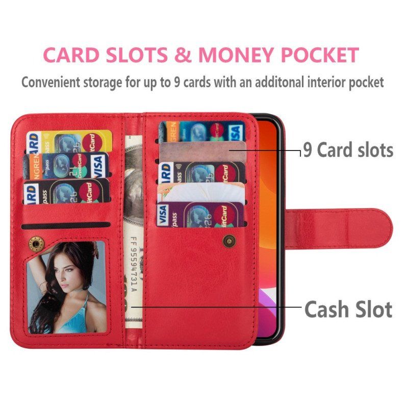 Skal Fodral iPhone 14 Plus Löstagbar 9-kortshållare