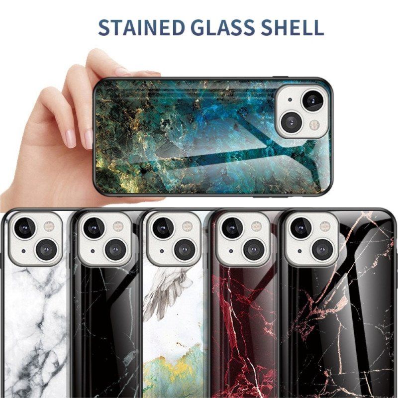 Skal iPhone 14 Marmor Härdat Glas