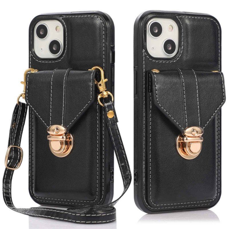 Skal iPhone 14 Plånboksfodral Crossbody Plånbok