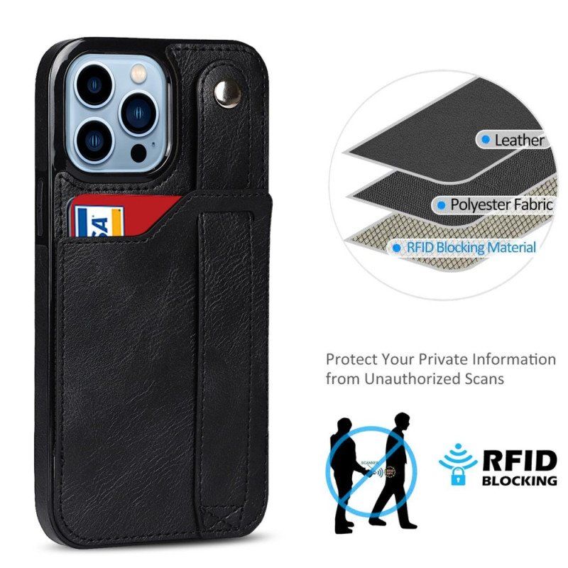 Skal iPhone 14 Pro Rfid-korthållare Med Rem