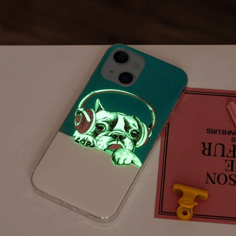 Skal iPhone 15 Plus Fluorescerande Hörlurar