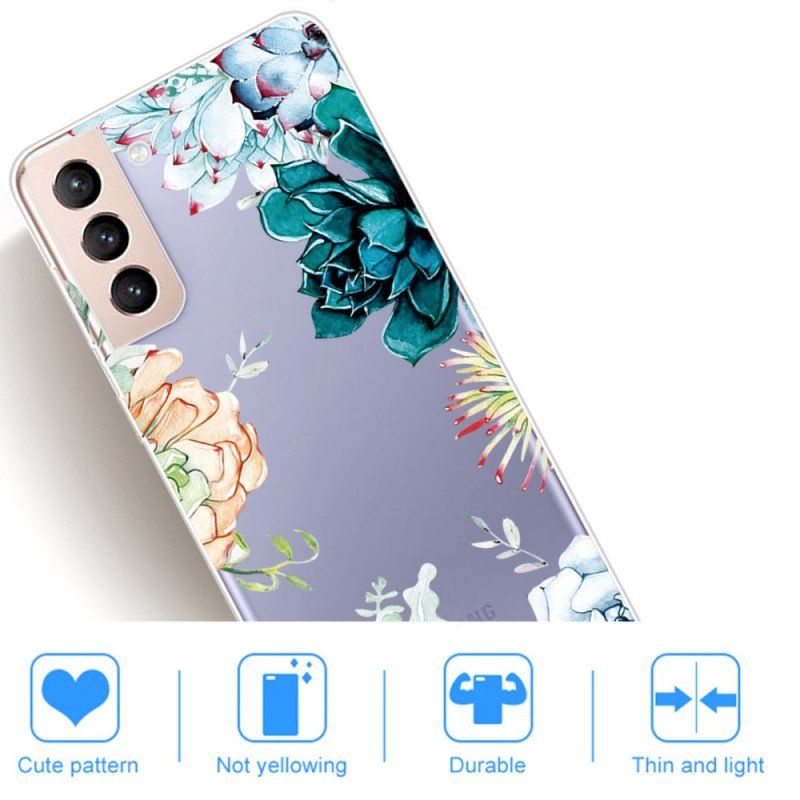 Skal Samsung Galaxy S22 5G Sömlös Akvarell Blommor