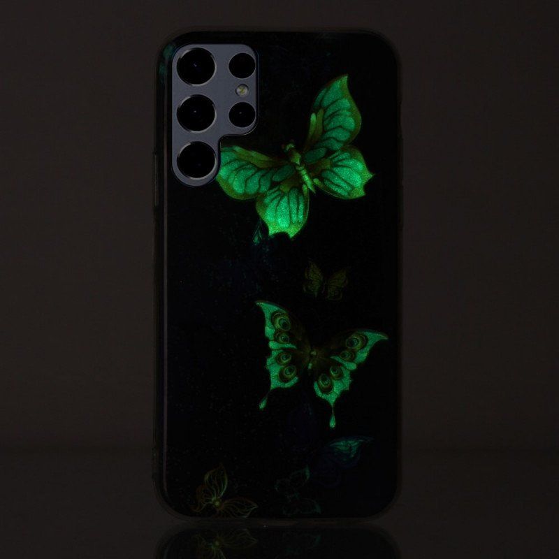 Skal Samsung Galaxy S22 Ultra 5G Fluorescerande Fjärilar