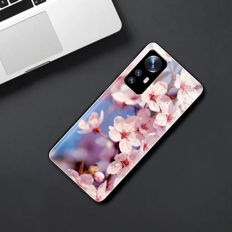 Skal Xiaomi 12 / 12X Realistiska Blommor I Härdat Glas