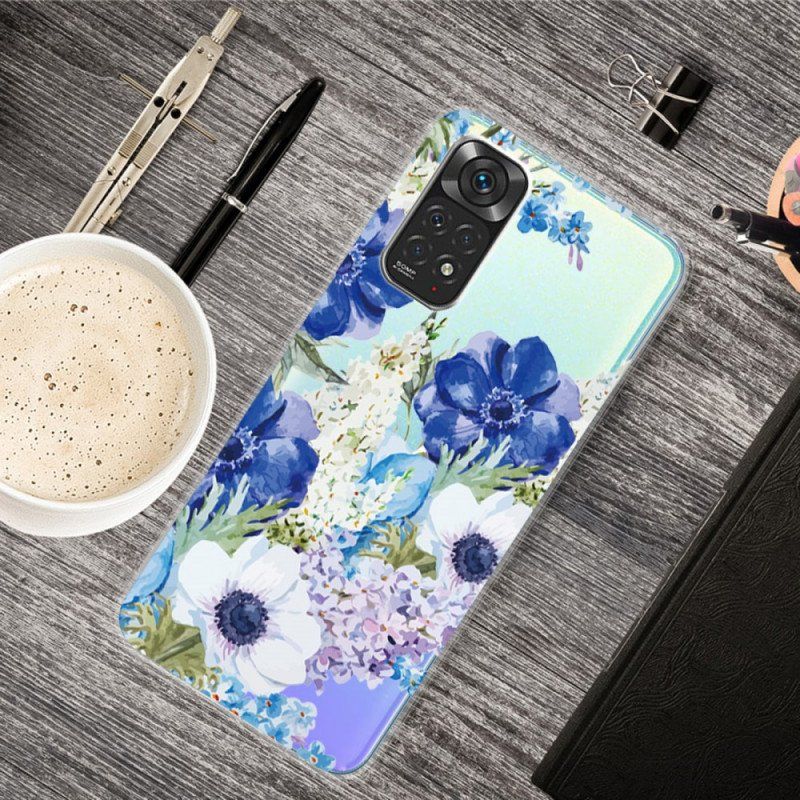 Skal Xiaomi Redmi Note 11 Pro / 11 Pro 5G Akvarell Blå Blommor