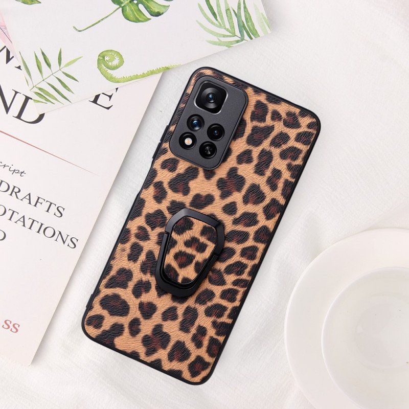 Skal Xiaomi Redmi Note 11 Pro Plus 5G Ringstöd I Leopardstil